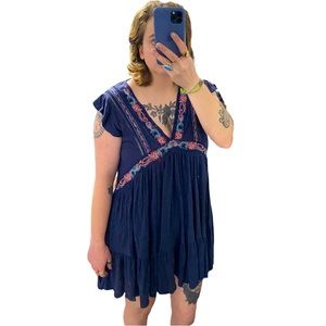 Free People embroidered mini dress